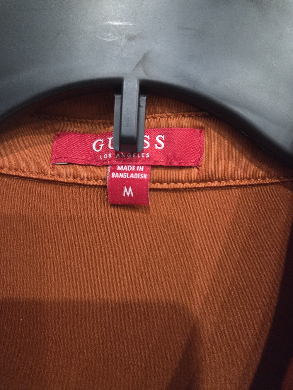 Guess Rust Orange Ruched Button-Front Mini Dress Size Medium - Picture 7 of 8